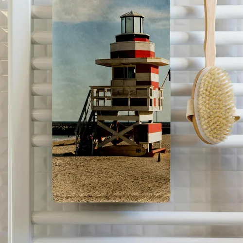 Miniatura 2 de 3dRose Toalla de baño de mano para piscina de 22 x 30 pulgadas, Estados Unidos, Florida, Miami, South Beach. Estación de salvavidas - US10 RDU0007