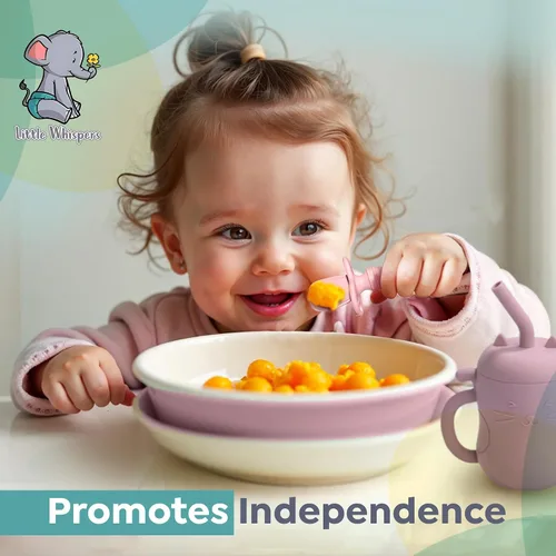 Miniatura 4 de LittleWhispers - Cucharas de silicona para bebés, autoservicio de 6 meses, utensilios aptos para bebés, niños pequeños y niños, primera etapa, Pinks