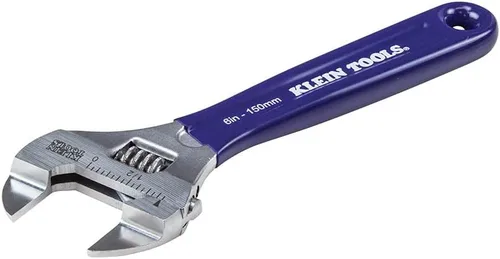Miniatura 3 de Klein Tools D86934 Llave ajustable, forjada con mandíbula más delgada y un acabado cromado pulido, 6 pulgadas