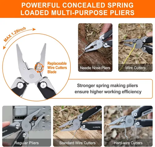 Miniatura 5 de NEXTOOL W4 - Llave de trinquete ajustable multiherramienta de 11 en 1, herramienta plegable EDC con alicates, cuchillo, sierra y destornillador