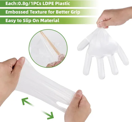 Miniatura 3 de MoloTAR 500 guantes desechables de plástico, guantes desechables para limpieza, [Talla única]