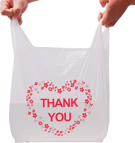 Miniatura 6 de LazyMe Bolsas de playera de agradecimiento Bolsas de plástico para comestibles con asas para mercancía y supermercado, Bolsas de plástico para Blanco
