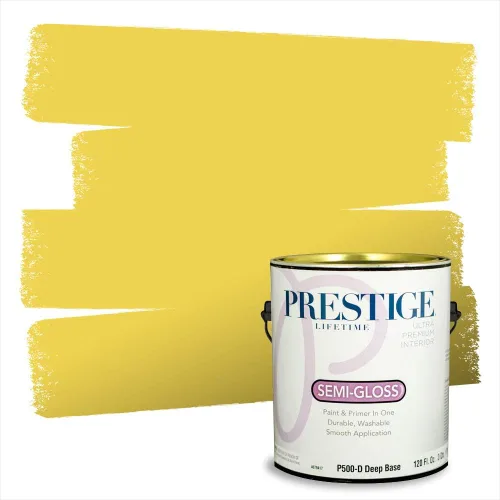 Miniatura 65 de PRESTIGE Pinturas Pintura Exterior e Imprimación En Uno, 1 Galón, Satinado, Pareja Comparable de Benjamin Moore* Amarillo* 320BM-PCM