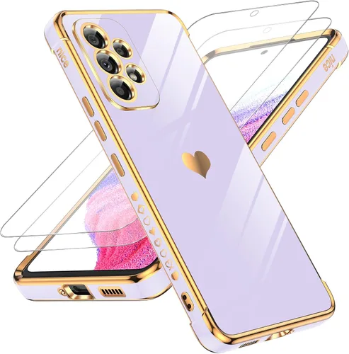 Miniatura 42 de LeYi for Moto G 5G 2025 Case: with Tempered Glass Screen Protector [2 Pcs]+ Full Camera Lens Protection,Love Heart Plating Cute Luxury Soft TPU