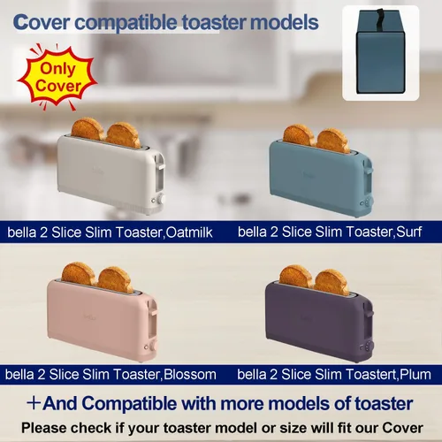 Miniatura 3 de Funda para tostadora Bella de 2 rebanadas delgada, Funda para tostadora de 2 rebanadas, Funda para tostadora impermeable, resistente al calor y al