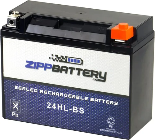 ZIPPBATTERY 24HL-BS Reemplazo de batería de 12 V 27 Ah sin mantenimiento para ATV, motocicleta, motos acuáticas, scooter, UTV y más, terminal de