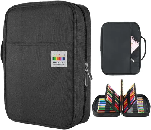 YOUSHARES Estuche para lápices de colores con 220 ranuras, 145 ranuras para bolígrafos de gel para colorear, práctico soporte de lápices de color