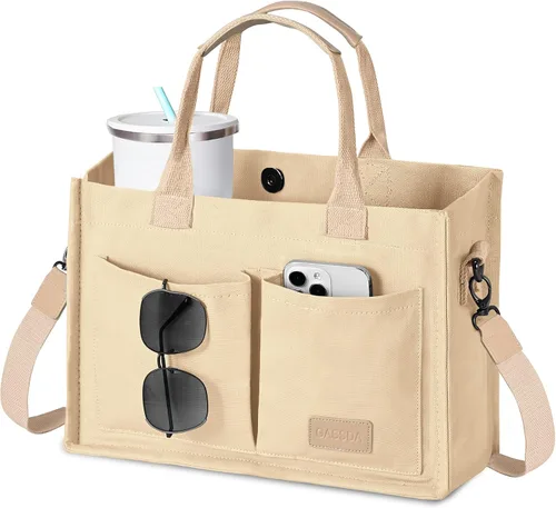 Miniatura 8 de GASSDA Canvas Tote Bag for Women Crossbody Work Purse with Pockets Top Handle Handbag Satchel Bags for Travel Nurse Teacher