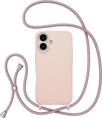 Miniatura 56 de ZTOFERA Funda Crossbody para iPhone 15 Pro con Correa de Cordón Ajustable, Funda Suave de Silicona Líquida para iPhone 15 Pro 6.1 pulgadas - Rosa