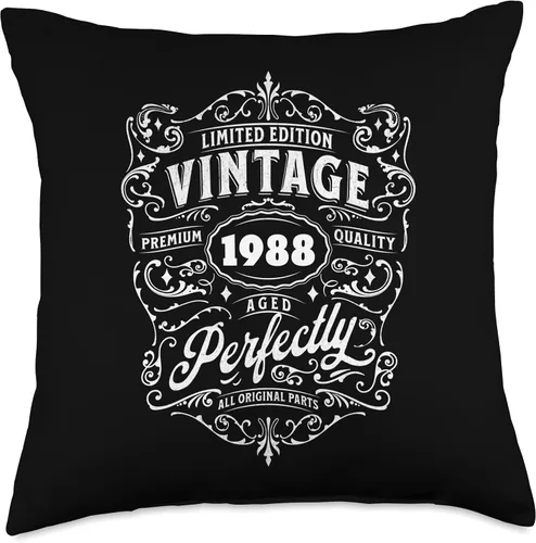 Miniatura 4 de Vintage 1988 Limited Edition 35th Birthday Aged Perfectly Throw Pillow