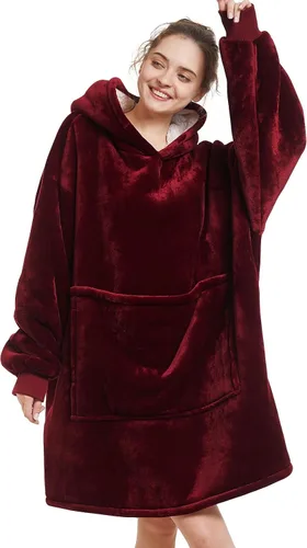 Miniatura 23 de Aemilas Wearable Blanket Hoodie - Warm Sherpa Blanket Sweatshirt as Gifts for Adult Women Mom Men, One Size Fits All
