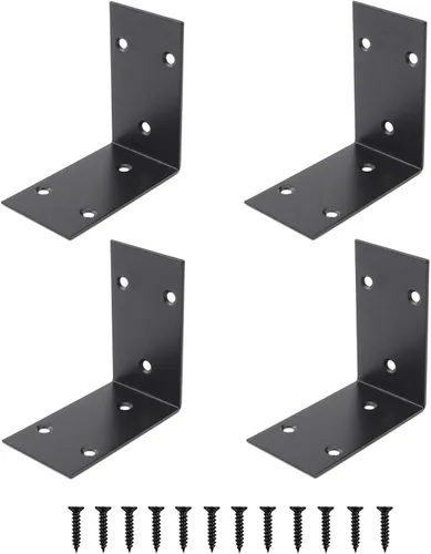 Miniatura 8 de Soporte de esquina de acero inoxidable resistente, soporte de estante en forma de L, soporte de esquina de 90 grados, articulación grande, ángulo