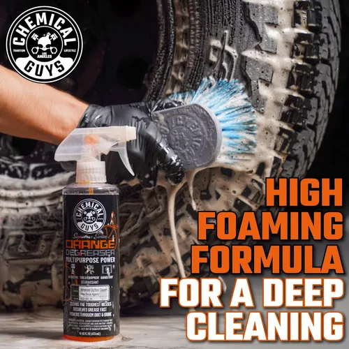 Miniatura 2 de Chemical Guys Orange Degreaser 16 oz - Paquete de 3 toallas de microfibra de grado profesional - Kit de limpieza resistente para motores, ruedas