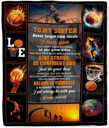 Miniatura 6 de Manta personalizada con texto en inglés «To My Sister from Brother I Love You Hugs» (texto en inglés) con texto en inglés «To My Sister», «I Love