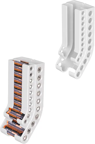 Miniatura 7 de Organizador de almacenamiento de baterías AA y AAA, contenedor de batería de montaje en pared, apto para 10 pilas AAA y 10 pilas AA