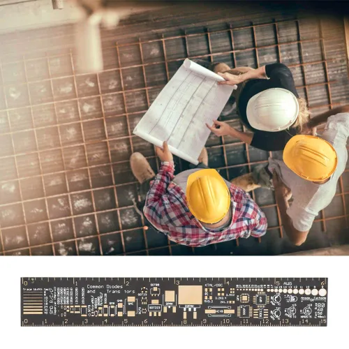Miniatura 3 de Regla multifuncional de PCB de 6 pulgadas, regla de placa de circuito impreso de 5.9 in, medidor de ángulo, dispositivos, tablas espaciadoras