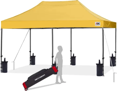 Miniatura 75 de Abccanopy - Carpa de toldo para tienda de campaña comercial instantánea con bolsa de transporte con ruedas, 4 bolsas de arena, Blanco