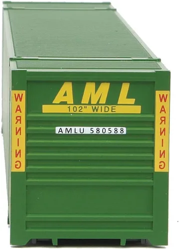 Miniatura 5 de Walthers SceneMaster HO Modelo a escala de Alaska Marine Lines (verde, amarillo) 53' Singamas Corrugado Side Container