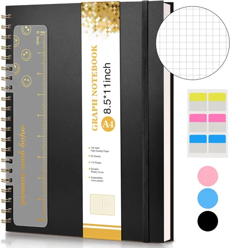 Miniatura 21 de Lined Spiral Notebook Journal 8.5” x 11”, A4 Large Notebooks for Women Men, College Ruled Journal, 100 GSM Paper, Plastic Hardcover Spiral Bound