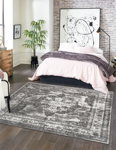 Miniatura 69 de Unique Loom Sofia Collection - Alfombra tradicional vintage, inspirada en Francia (7 pies x 10 pies, rectangular, negro/gris claro)
