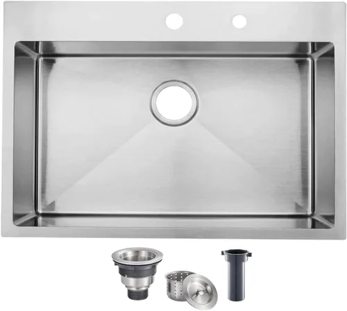 Miniatura 20 de SHACO Fregadero de barra de 15 x 15 pulgadas, fregadero de cocina pequeño de acero inoxidable de 15 pulgadas, fregadero de cocina pequeño de un solo