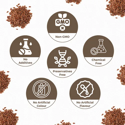Miniatura 3 de Semillas de lino orgánicas enteras de 8 onzas o 8.01 oz (0.5 libras) Sin OMG Kosher Certificado orgánico USDA Por Carmel Organics Semillas