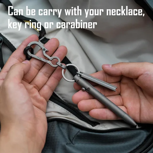 Miniatura 2 de KeyUnity KP03SW Titanium EDC Bolt Action Pen & KA01 Titanium Paracord Bead Bundle