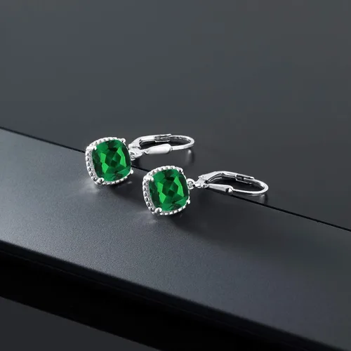Miniatura 97 de Gem Stone King Aretes colgantes de plata de ley 925 de 0.315 pulgadas para mujer
