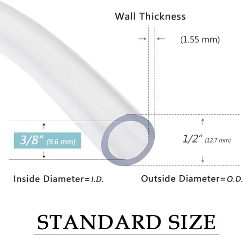 Miniatura 3 de DAVCO 3/8" DI - Tubo de vinilo transparente de 100 pies, tubo de PVC flexible de baja presión, manguera de vinilo de plástico ligero resistente a