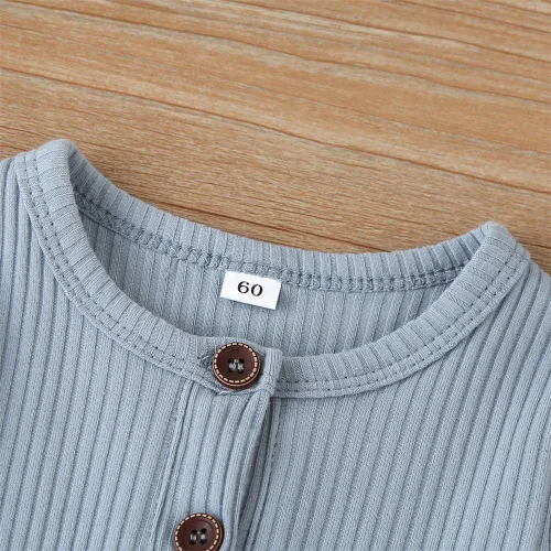 Miniatura 113 de Mameluco unisex de manga corta para bebé recién nacido, con botones, de una pieza, ropa de color sólido