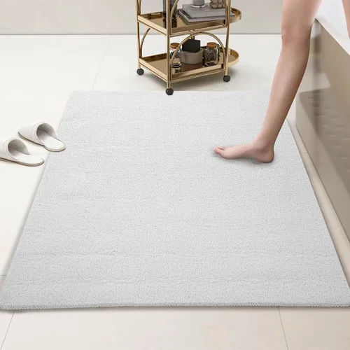 Miniatura 9 de HOMBYS 47 x 32 Alfombrilla extra grande para cabina de ducha y bañera, alfombrilla antideslizante para baño, alfombrillas de loofah de PVC para Gris