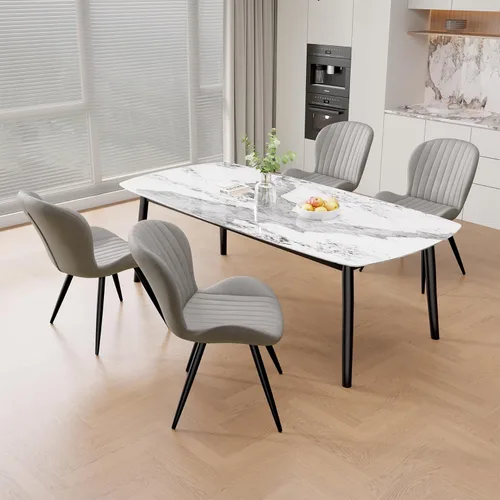 Miniatura 22 de Nalupatio Juego de 2 sillas de comedor, modernas sillas de comedor con respaldo cómodo, sillas de cocina tapizadas gruesas, 19 pulgadas de altura
