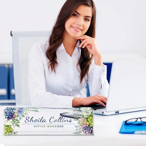 Miniatura 5 de Placa de nombre personalizada para escritorio, regalos de agradecimiento para empleados, placa de nombre de escritorio acrílica personalizada