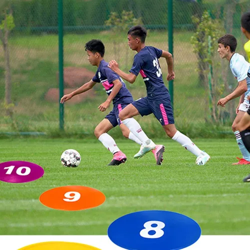 Miniatura 5 de Haploon - Juego de 10 puntos de poliéster antideslizantes de 9 pulgadas para entrenamiento de ejercicios, fútbol, fútbol, baloncesto, juego de pies