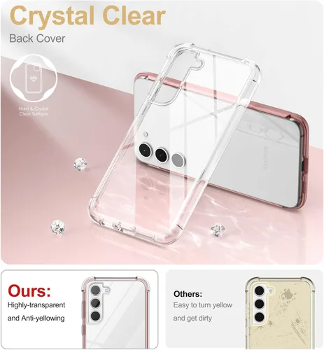 Miniatura 3 de SURITCH Funda transparente para Samsung Galaxy S23+ Plus de 6.6 pulgadas (solo protector de pantalla), [protector de pantalla integrado] carcasa oro