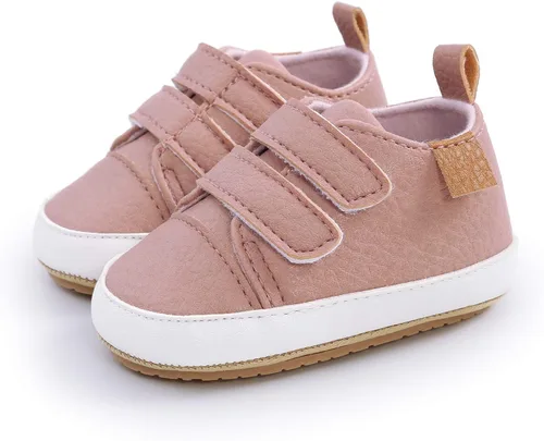Miniatura 4 de Tenis de tobillo alto unisex para bebés, niños y niñas, suela de goma suave, zapatos de cuna para niños pequeños