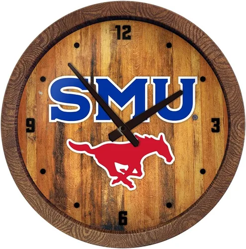 Miniatura 53 de The Fan-Brand NCAA Oklahoma Sooners: Reloj de pared con parte superior de barril de imitación para decoración de bar, decoración de fiesta