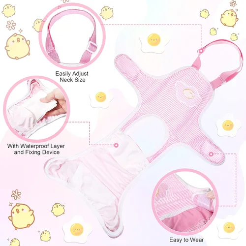 Miniatura 6 de Nuanchu 3 piezas de pañales sanitarios para perros hembras con tirantes ajustables, pañales lavables y reutilizables para perros pequeños, medianos