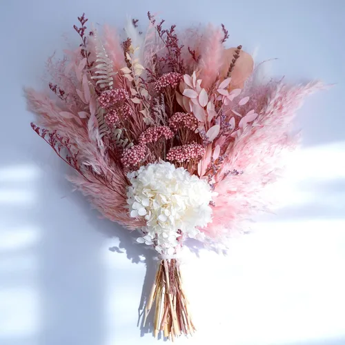 Miniatura 5 de Ramo de hierba de pampa seca natural, arreglos florales champán, ramo de decoración del hogar bohemio, decoración de hierba de pampa esponjosa, Ramo