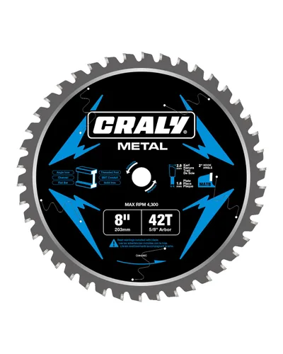 Miniatura 15 de CRALY Hoja de sierra circular de corte de acero y metal ferroso de 14 pulgadas y 72 dientes, árbol de 1 pulgada, corte fino, hoja profesional