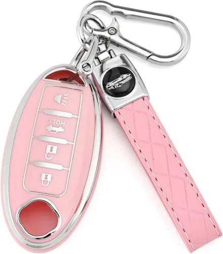 Miniatura 14 de Joilery Funda para llavero para Nissan Rogue Altima Accesorios, Compatible con llave de 4 botones, Carcasa protectora de TPU para Sentra, Murano