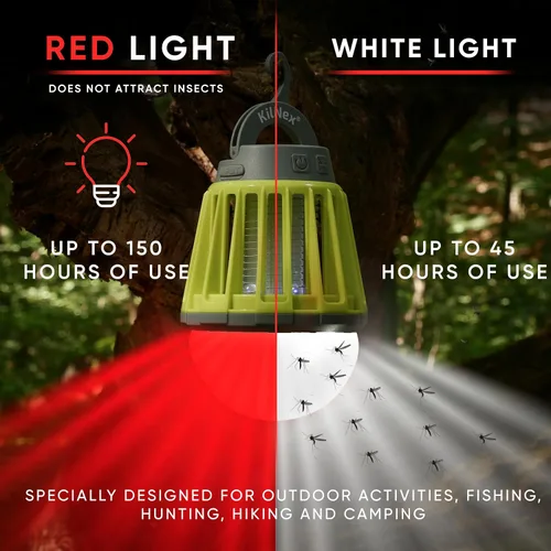 Miniatura 2 de Linterna de camping con protección contra mosquitos 220 lúmenes Batería recargable, carga USB tipo C Impermeable IP67 Luz blanca y roja