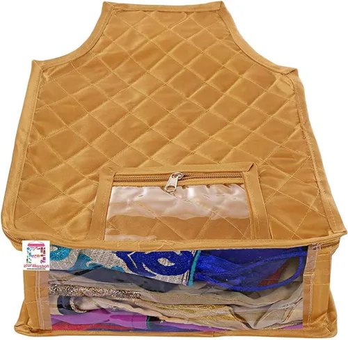 Miniatura 3 de atorakushon Juego de 4 piezas de tela de satén para blusas, bolsa de almacenamiento de ropa con ventana transparente para armario, organizadores