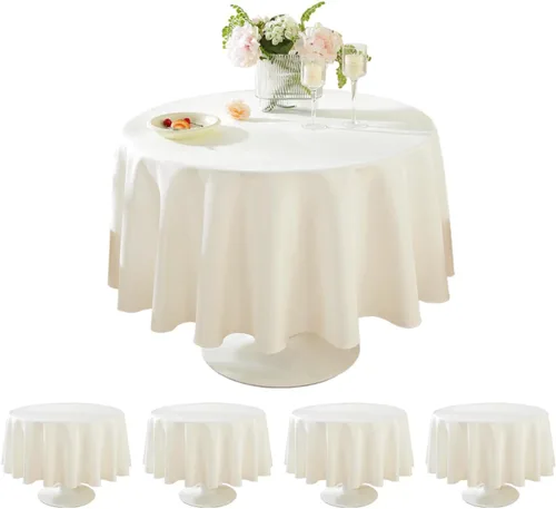Miniatura 29 de Paquete de 5 Manteles Cuadrados 60 x 60 Pulgadas de Carbón, Mantel de Poliéster Lavable para Uso en Hogar, Fiesta, Boda o Restaurante.