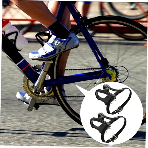 Miniatura 8 de BESPORTBLE 2 juegos de ciclismo pedal dedo dedo clip correa plástico ajustable seguridad dedo del pie clips