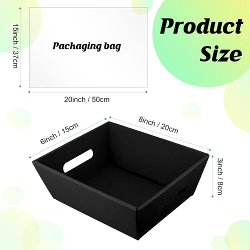 Miniatura 4 de Fainne 74 cestas vacías a granel para regalos, cesta de regalo vacía a granel, incluye 20 bandejas de cartón kraft con asas, 30 bolsas, 24 lazos