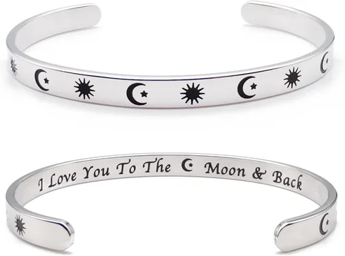 Miniatura 73 de Dczosily Pulseras inspiradoras para mujer, de acero inoxidable, pulseras motivacionales, regalos personalizados para mejores amigas