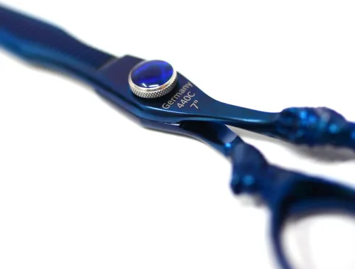 Miniatura 7 de PRO - Tijeras de peluquero afiladas con mango de dragón azul y tijeras de adelgazamiento, peso ligero, fabricado en Alemania, acero premium