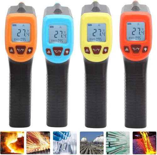 Miniatura 5 de Pistola de medición de temperatura, termómetro infrarrojo, termómetro industrial, con pantalla LCD GM320S para tuberías de agua caliente, partes