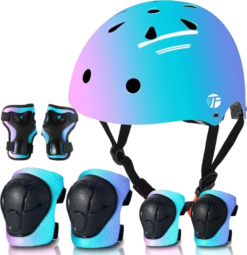 Miniatura 6 de Casco de bicicleta ajustable con gradiente de color para niños pequeños de 3-5-8-14+ años, niñas y niños. Casco para monopatín y bicicleta
